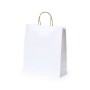 Bolsa de papel blanca personalizada con asas y logotipo para tiendas