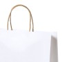 Bolsa de papel blanca personalizada con asas y logotipo para tiendas