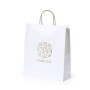 Bolsa de papel blanca personalizada con asas y logotipo para tiendas