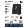 Bolsa de papel negra premium personalizada con asas y logotipo para tiendas