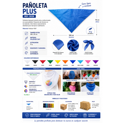 Pañuelo triangular personalizado con logotipo para eventos y empresas