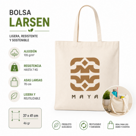 Bolsa de algodón con asas largas personalizada y logotipo para empresas