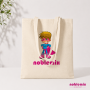 Bolsa de algodón con asas largas personalizada y logotipo para empresas