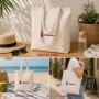 Bolsa de algodón con asas largas personalizada y logotipo para empresas