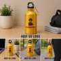 Botella de aluminio personalizada de 330 ml con mosquetón y logotipo para empresas