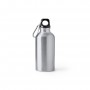 Botella de aluminio reciclado personalizada de 400 ml con mosquetón para empresas