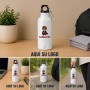 Botella de aluminio reciclado personalizada de 400 ml con mosquetón para empresas