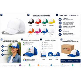 Gorra Trucker personalizada de 5 paneles para sublimación con logotipo para empresas