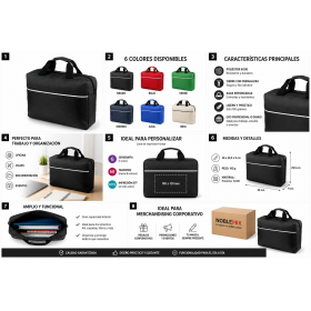 Portadocumentos A4 personalizado con cremallera y asas reforzadas para empresas