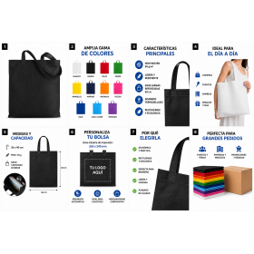 Bolsa Non Woven reutilizable personalizada de 80 g/m² con logotipo para empresas