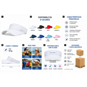 Visera deportiva personalizada con cierre ajustable para empresas y eventos