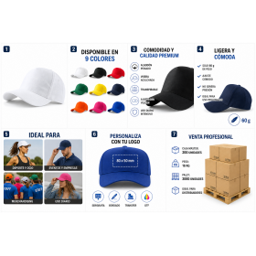 Gorra premium de algodón personalizada con cierre ajustable para empresas