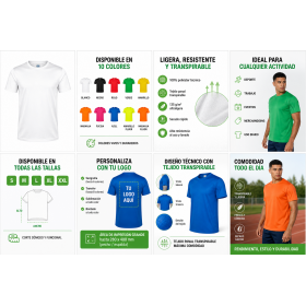 Camiseta técnica transpirable personalizada con logotipo para empresas y eventos