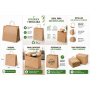 Bolsa de papel kraft personalizada con asas para take away y empresas