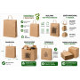 Bolsa de papel kraft grande personalizada con asas para empresas y comercios
