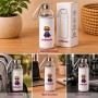Botella de cristal personalizada de 420 ml con funda de neopreno para empresas