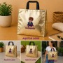 Bolsa reutilizable metalizada premium personalizada con logotipo para empresas
