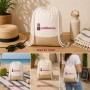 Mochila ecológica personalizada de algodón y yute con logotipo para empresas