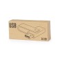 Memoria USB de bambú personalizada de 16 GB con giro para empresas