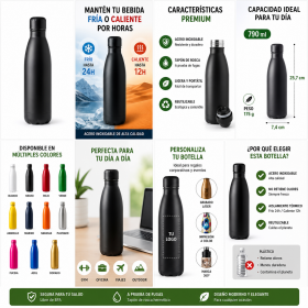 Botella térmica de acero inoxidable personalizada de 790 ml para empresas