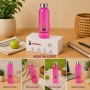 Botella de cristal personalizada de 500 ml con tapón de acero inoxidable para empresas