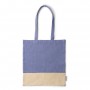 Bolsa bicolor de algodón reciclado personalizada con logotipo para empresas