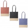 Bolsa bicolor de algodón reciclado personalizada con logotipo para empresas