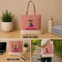 Bolsa bicolor de algodón reciclado personalizada con logotipo para empresas