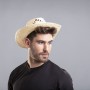 Sombrero de paja personalizado con cinta y logotipo para eventos y empresas
