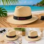 Sombrero de paja personalizado con cinta y logotipo para eventos y empresas