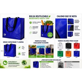 Bolsa reutilizable laminada personalizada resistente hasta 12 kg con logotipo para empresas