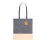 Bolsa Tote bicolor de algodón reciclado personalizada con logotipo para empresas
