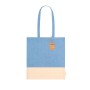 Bolsa Tote bicolor de algodón reciclado personalizada con logotipo para empresas