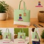 Bolsa Tote bicolor de algodón reciclado personalizada con logotipo para empresas