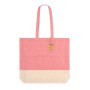 Bolsa Tote grande de algodón reciclado bicolor con fuelle personalizada para empresas