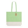 Bolsa Tote grande de algodón reciclado bicolor con fuelle personalizada para empresas