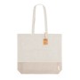 Bolsa Tote grande de algodón reciclado bicolor con fuelle personalizada para empresas
