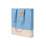 Bolsa Tote grande de algodón reciclado bicolor con fuelle personalizada para empresas