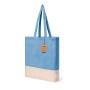Bolsa Tote grande de algodón reciclado bicolor con fuelle personalizada para empresas