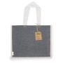 Bolsa Tote premium de algodón reciclado y yute con fuelle personalizada para empresas