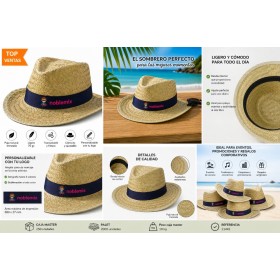 Sombrero de paja personalizado con logotipo para eventos y empresas