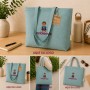 Bolsa de algodón reciclado con fuelle personalizada con logotipo para empresas