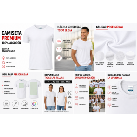 Camiseta blanca de algodón personalizada 150 g con logotipo para empresas