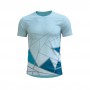 Camiseta técnica running de diseño geométrico personalizada para hombre y mujer