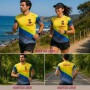 Camiseta técnica running premium personalizada con diseño geométrico para empresas