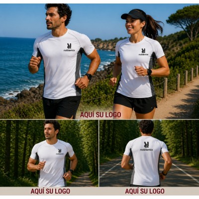 Camiseta técnica Roly Shanghai transpirable bicolor personalizada para empresas