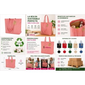 Bolsa de algodón reciclado con fuelle personalizada con logotipo para empresas