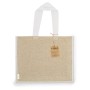 Bolsa Tote premium de algodón reciclado y yute con fuelle personalizada para empresas