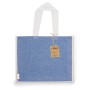 Bolsa Tote premium de algodón reciclado y yute con fuelle personalizada para empresas