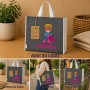 Bolsa Tote premium de algodón reciclado y yute con fuelle personalizada para empresas
